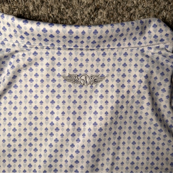 Men's Straight Down Blue and Purple micro print Golf Polo XXL - Picture 3 of 4